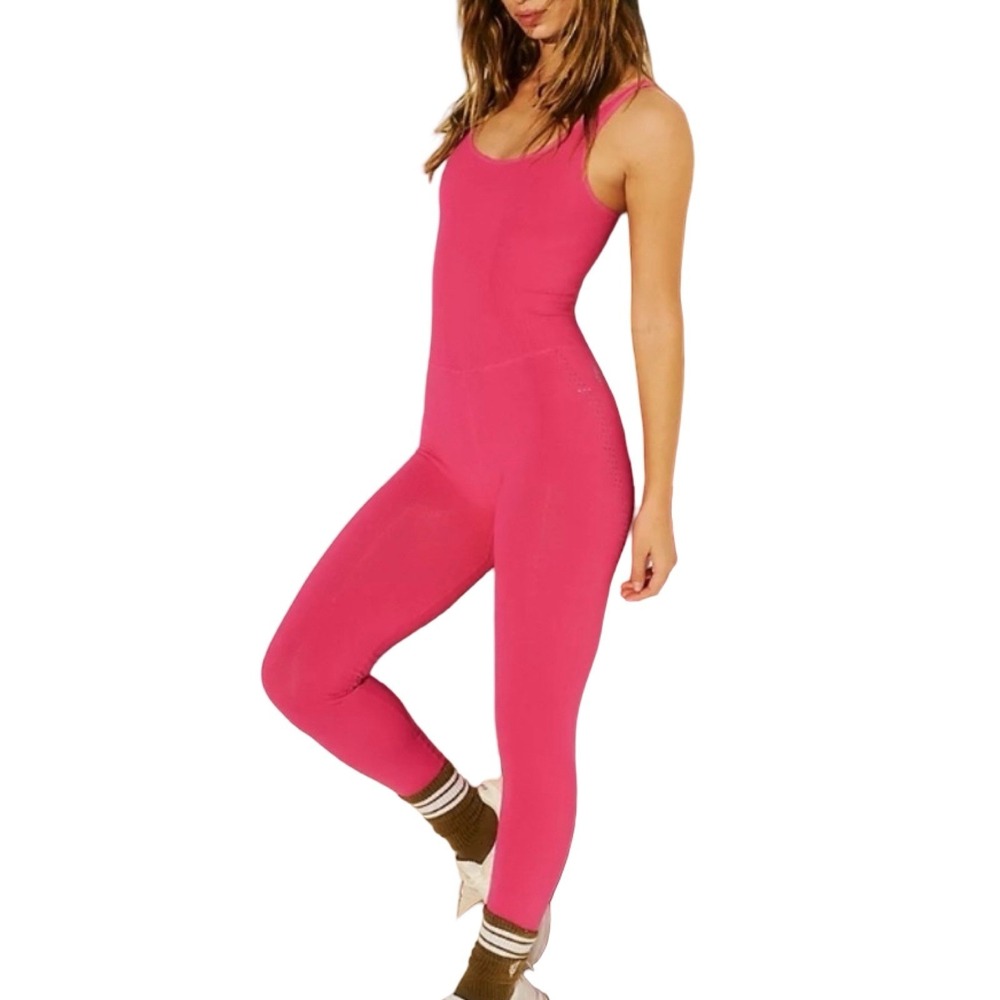 FP‎ Movement By Free People Good Karma Berry Jumpsuit Athleisure Casual XS/S